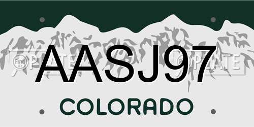 AASJ97 Colorado License Plate