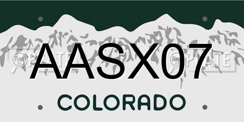 AASX07 Colorado License Plate