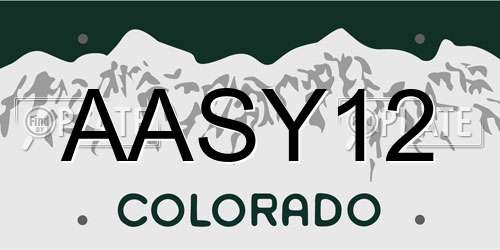 AASY12 Colorado License Plate