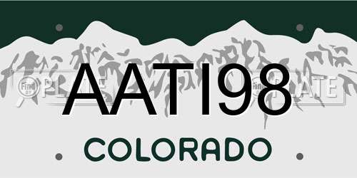 AATI98 Colorado License Plate