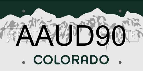 AAUD90 Colorado License Plate