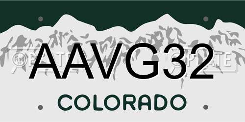 AAVG32 Colorado License Plate
