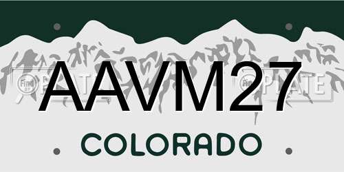 AAVM27 Colorado License Plate