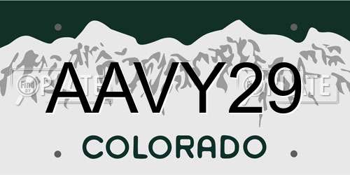 AAVY29 Colorado License Plate