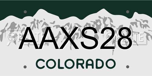 AAXS28 Colorado License Plate
