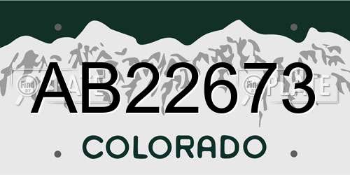 AB22673 Colorado License Plate