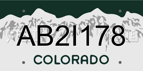 AB2I178 Colorado License Plate