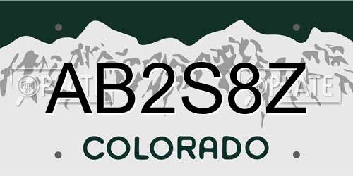 AB2S8Z Colorado License Plate