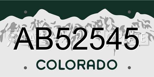 AB52545 Colorado License Plate