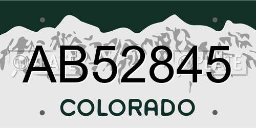 AB52845 Colorado License Plate