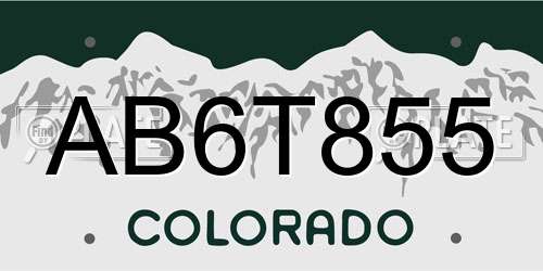 AB6T855 Colorado License Plate