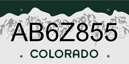 AB6Z855 Colorado License Plate