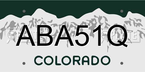 ABA51Q Colorado License Plate