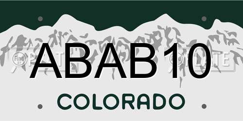ABAB10 Colorado License Plate