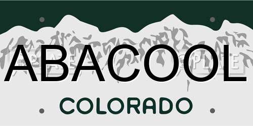 ABACOOL Colorado License Plate