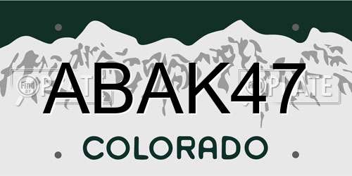 ABAK47 Colorado License Plate