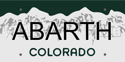 ABARTH Colorado License Plate