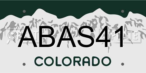ABAS41 Colorado License Plate