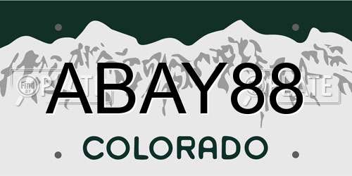 ABAY88 Colorado License Plate