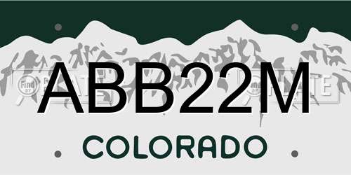 ABB22M Colorado License Plate