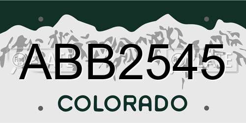ABB2545 Colorado License Plate