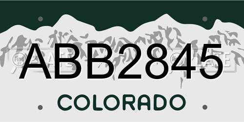ABB2845 Colorado License Plate