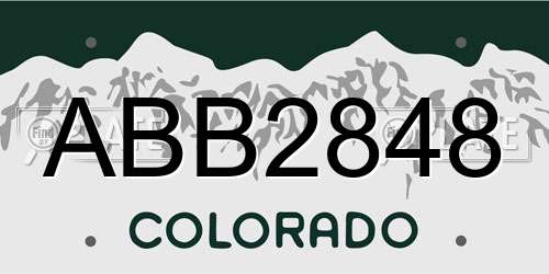 ABB2848 Colorado License Plate