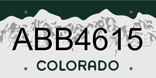 ABB4615 Colorado License Plate