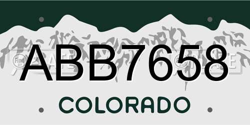 ABB7658 Colorado License Plate