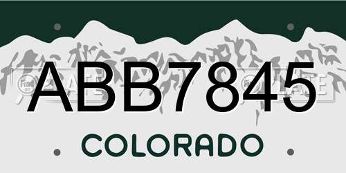 ABB7845 Colorado License Plate