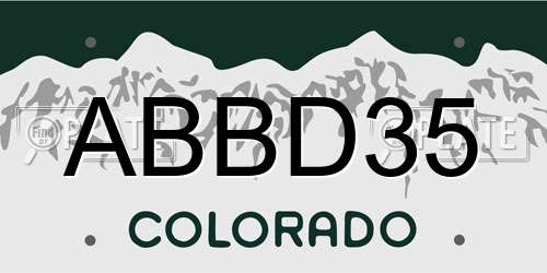 ABBD35 Colorado License Plate