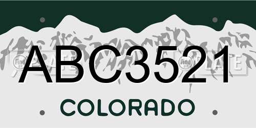 ABC3521 Colorado License Plate