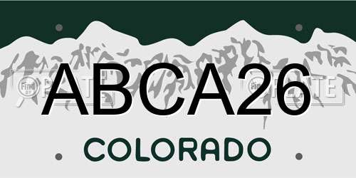 ABCA26 Colorado License Plate