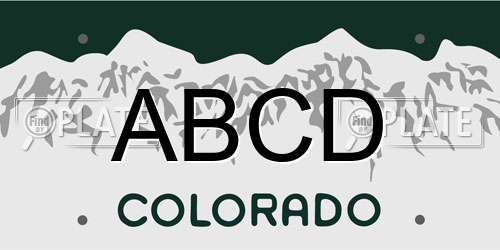 ABCD Colorado License Plate
