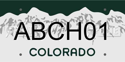 ABCH01 Colorado License Plate
