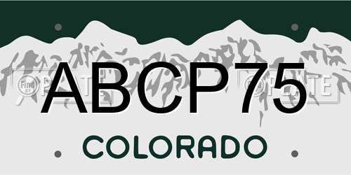ABCP75 Colorado License Plate