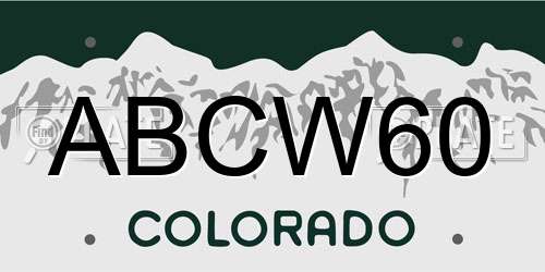 ABCW60 Colorado License Plate