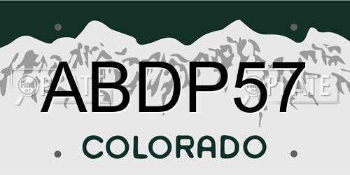 ABDP57 Colorado License Plate