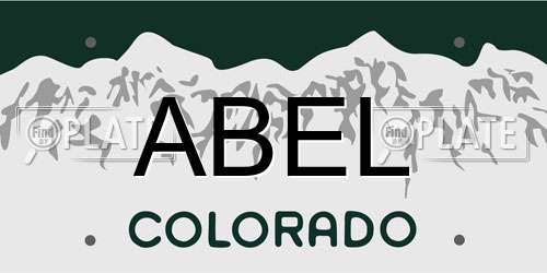 ABEL Colorado License Plate