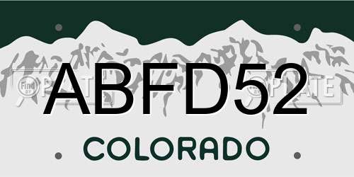 ABFD52 Colorado License Plate
