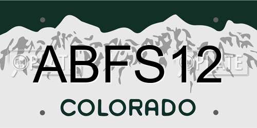 ABFS12 Colorado License Plate