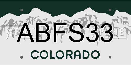 ABFS33 Colorado License Plate
