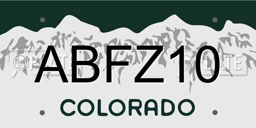 ABFZ10 Colorado License Plate