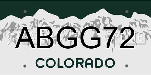 ABGG72 Colorado License Plate