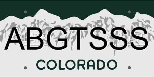 ABGTSSS Colorado License Plate