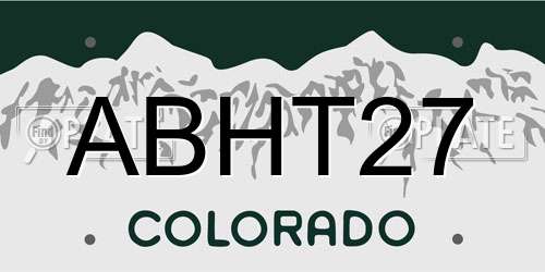 ABHT27 Colorado License Plate