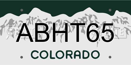 ABHT65 Colorado License Plate