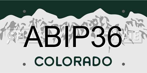 ABIP36 Colorado License Plate