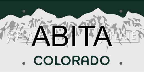 ABITA Colorado License Plate