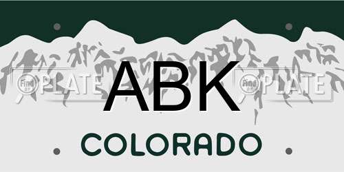 ABK Colorado License Plate